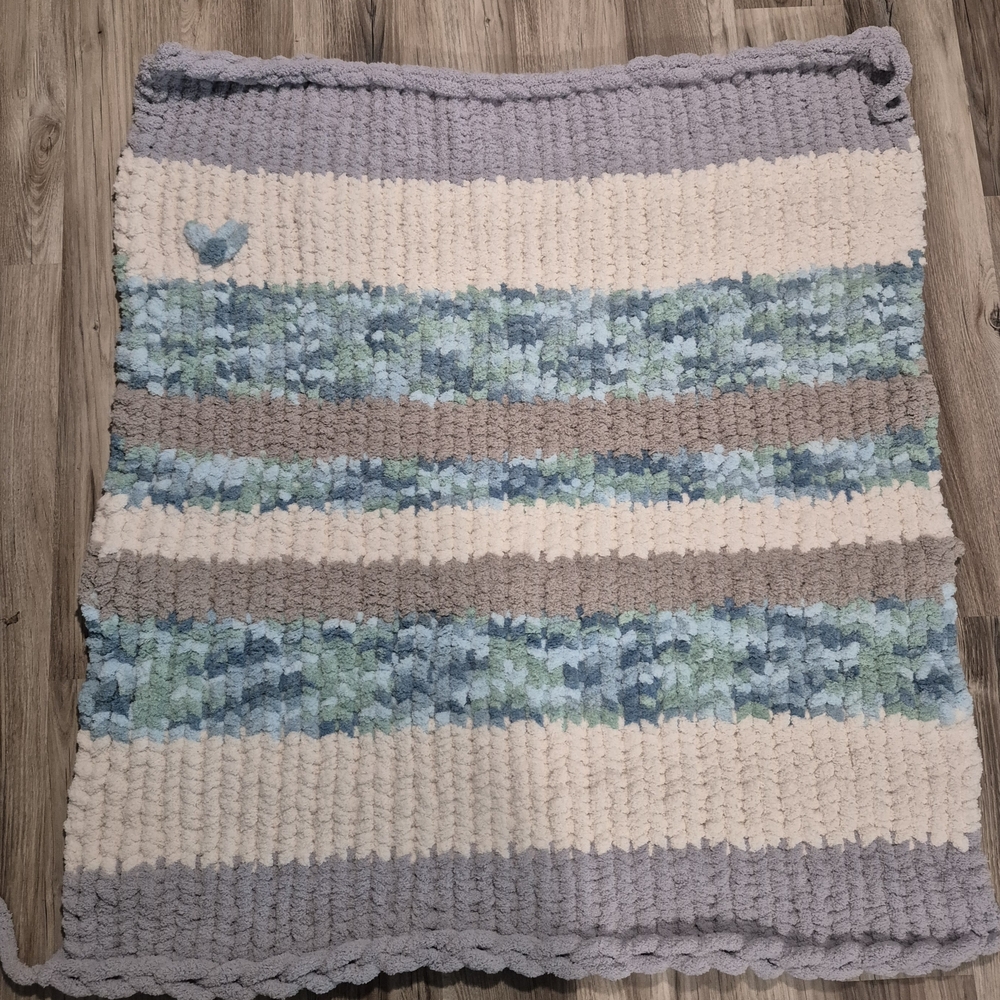 Cozy Striped Knit Blanket